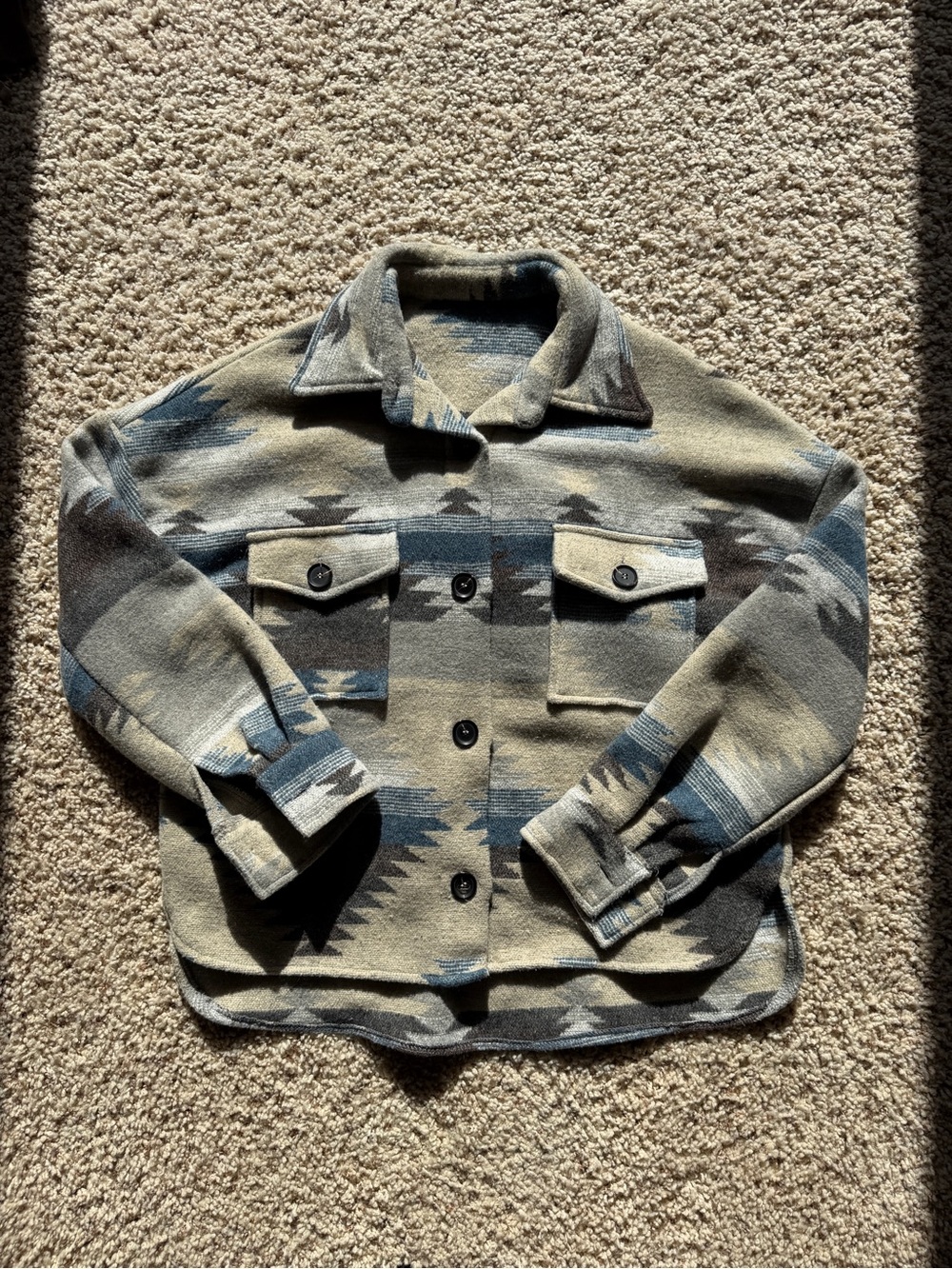 Western Aztec Print Shacket